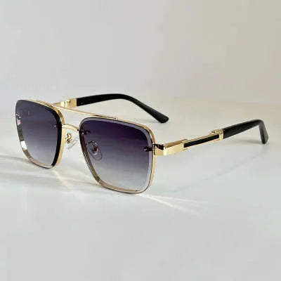 Men's vintage sunglasses with UV400 protection in gold double grey colour with PC frames