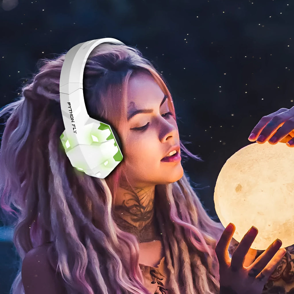 Wired gaming headset with LED breathing lights and microphone in multiple colour options
