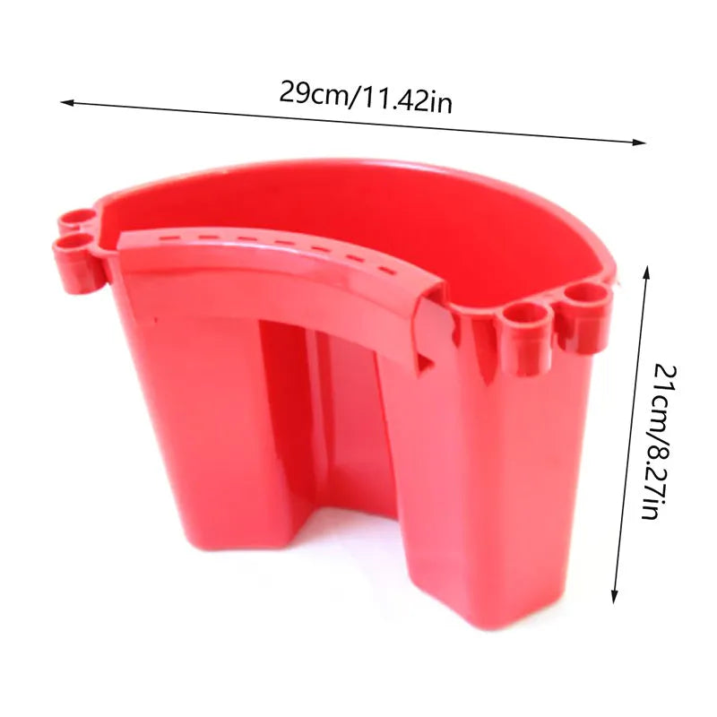 Coloured car wash bucket with a white grit guard insert inside for separating dirt.