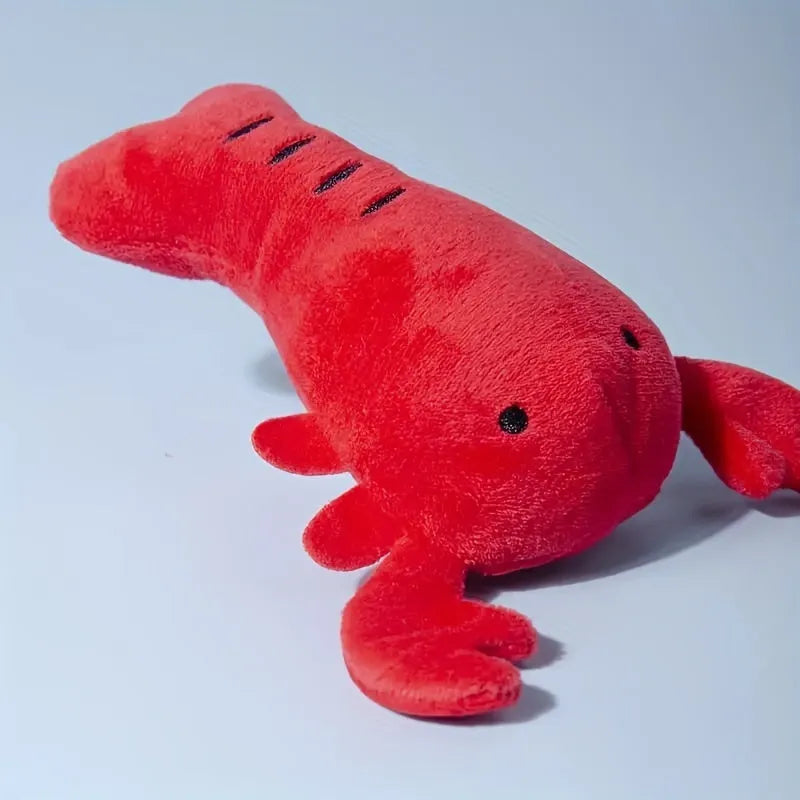 Red lobster stuffed dog toy with squeaker for small medium breeds