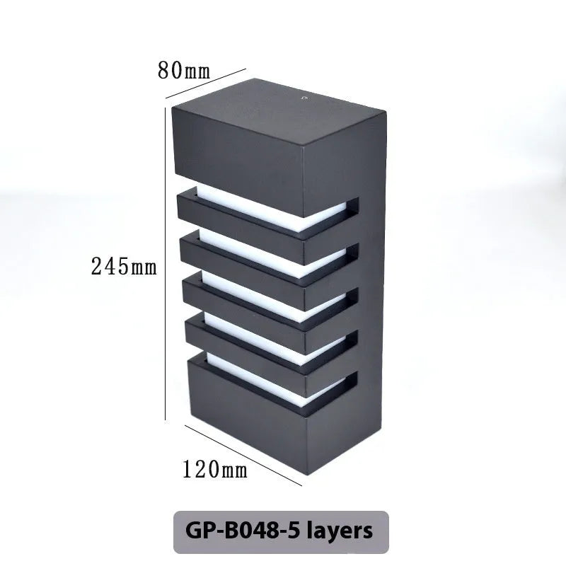 Modern minimalist outdoor wall lamp with aluminium alloy shell for garden or patio mounting