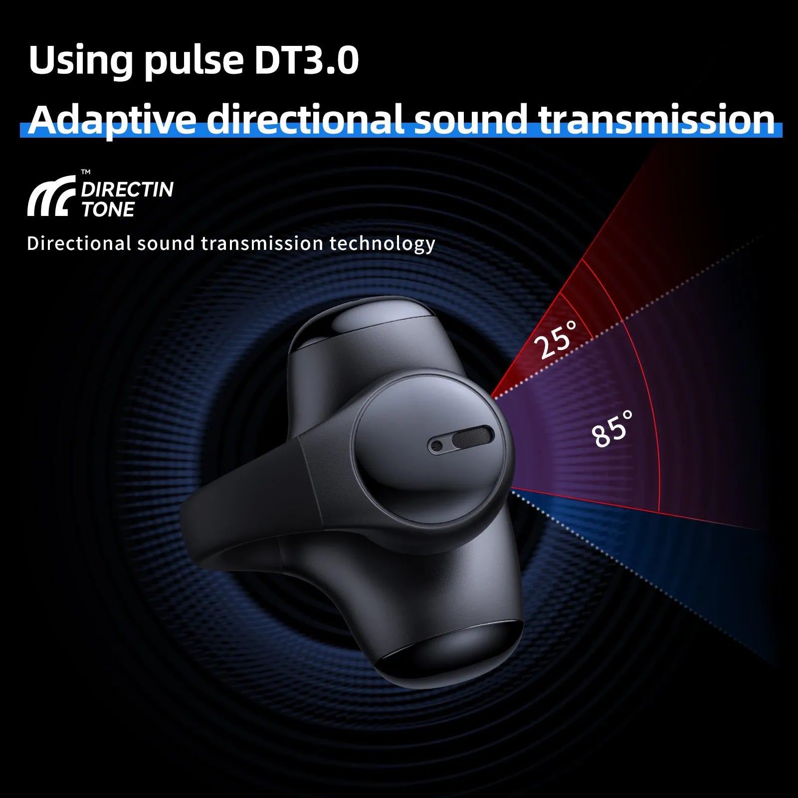 Black T306 Bluetooth wireless sports headset with ear hook design.