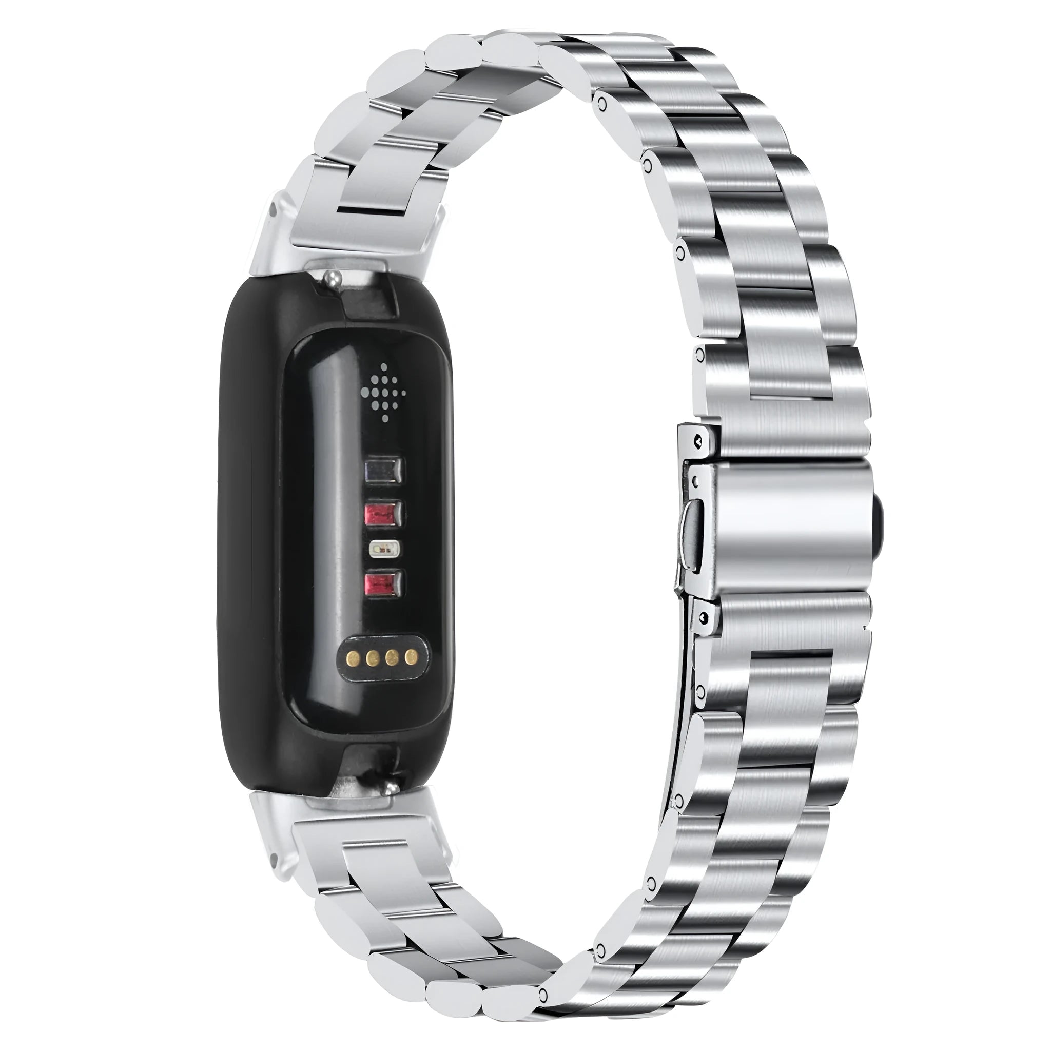 Stainless steel fashion three-bead watch strap for Fitbit Inspire 3 in multiple colour options