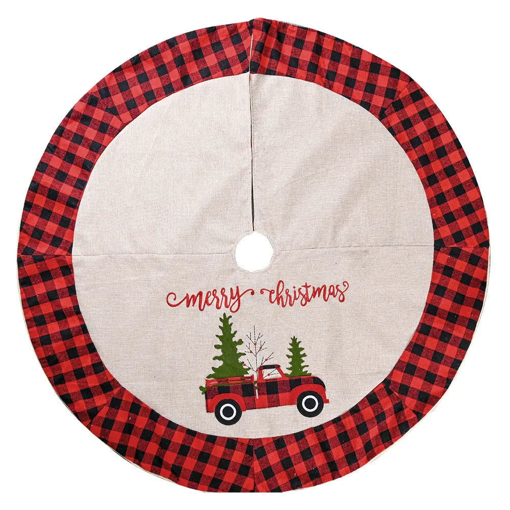 120cm diameter imitated linen Christmas tree skirt in colour as shown.
