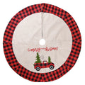 120cm diameter imitated linen Christmas tree skirt in colour as shown.