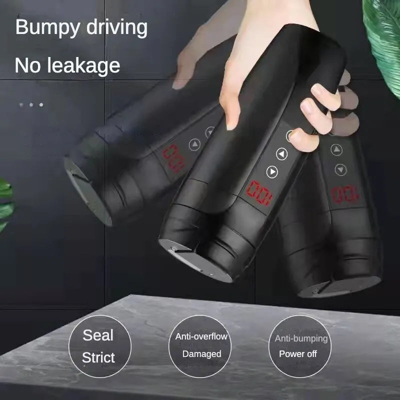 96W car electric thermos cup with 304 stainless steel inner, approx. 210 x 72mm, black or white