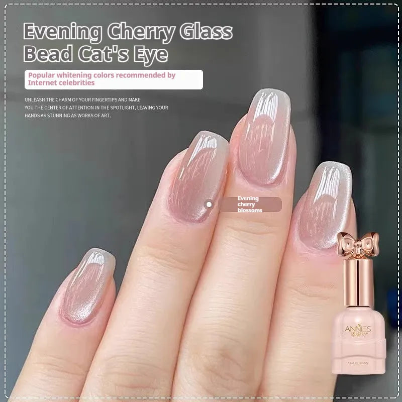Bottle of micro glass bead cat's eye gel nail polish showing textured finish