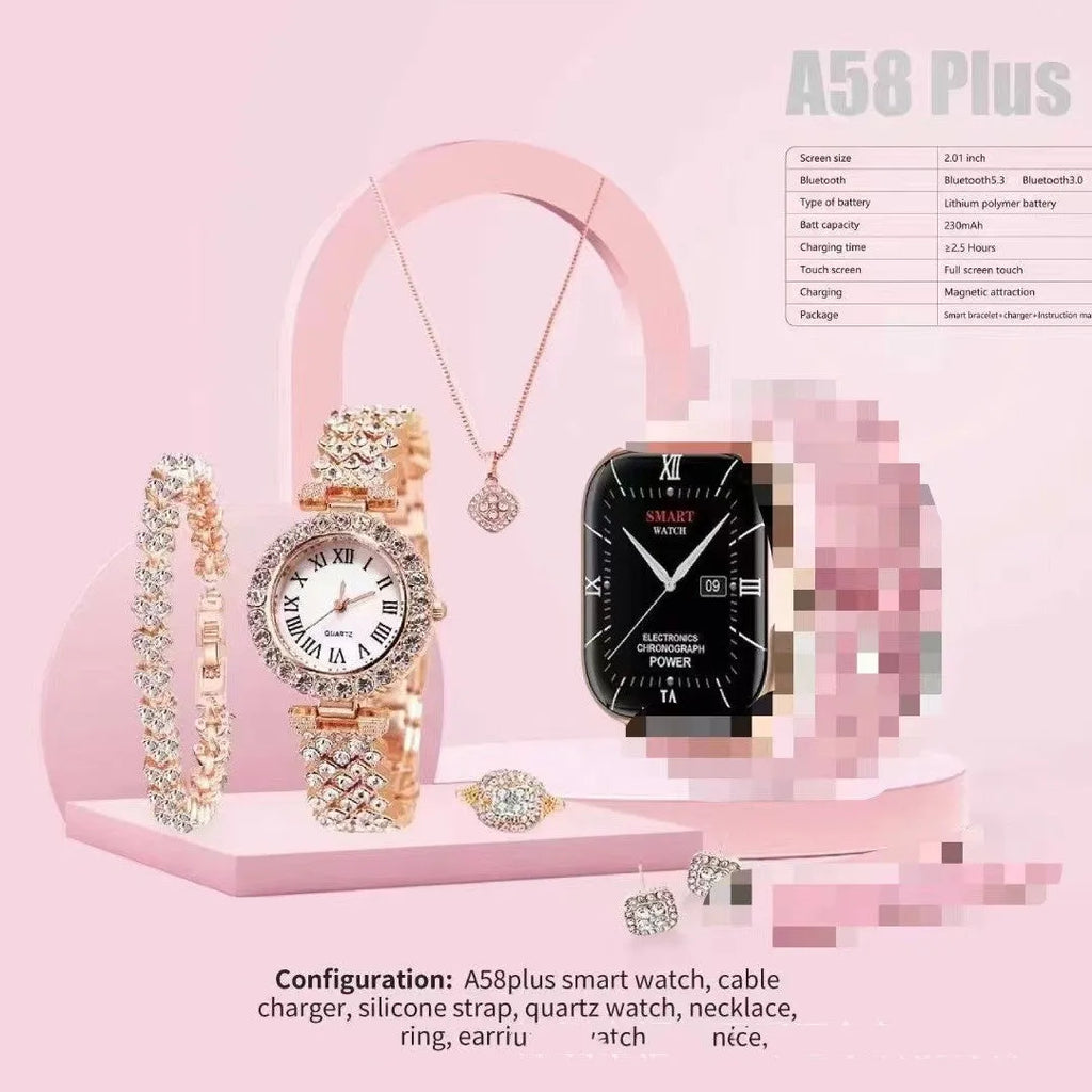 A58plus smart watch with touch screen and Bluetooth calling functionality on wrist