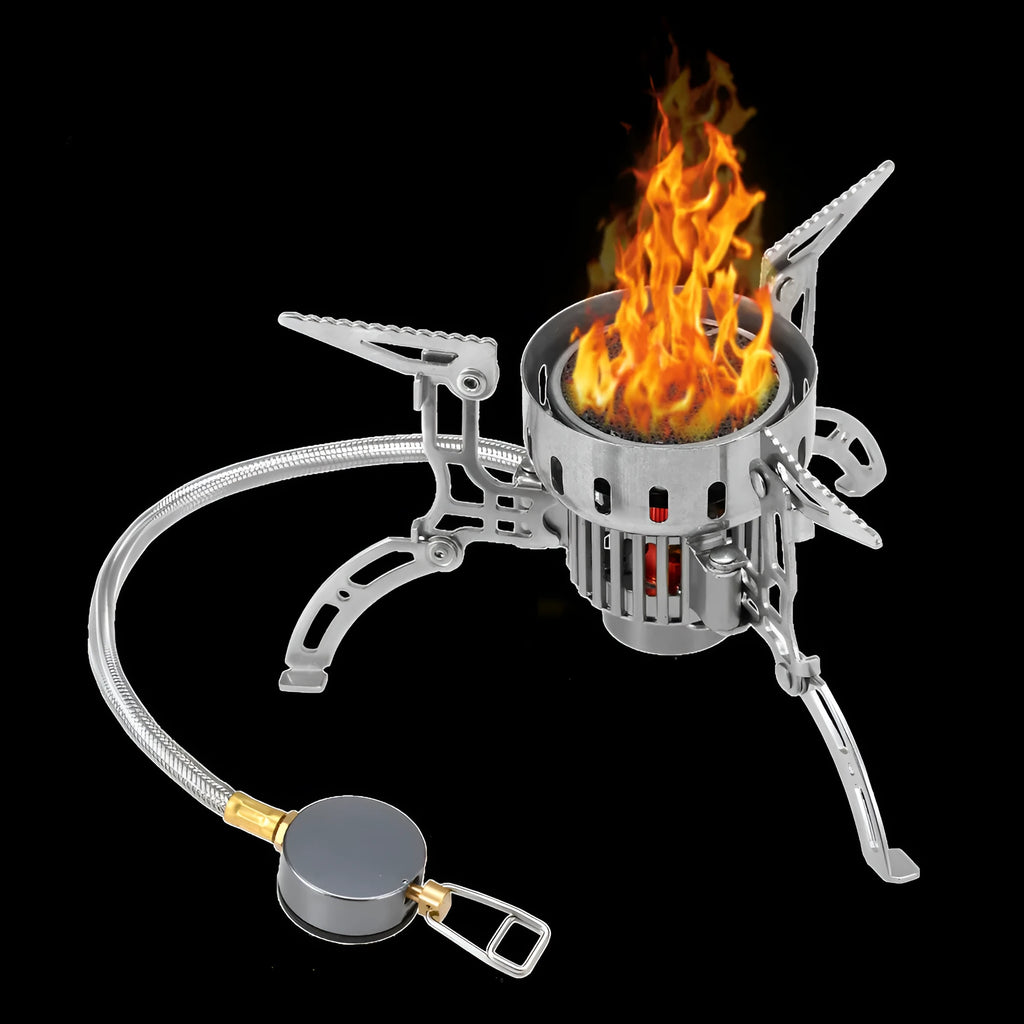 Folding camping stove head with 3500W infrared burner, stainless steel, copper and alluminium, in plastic box