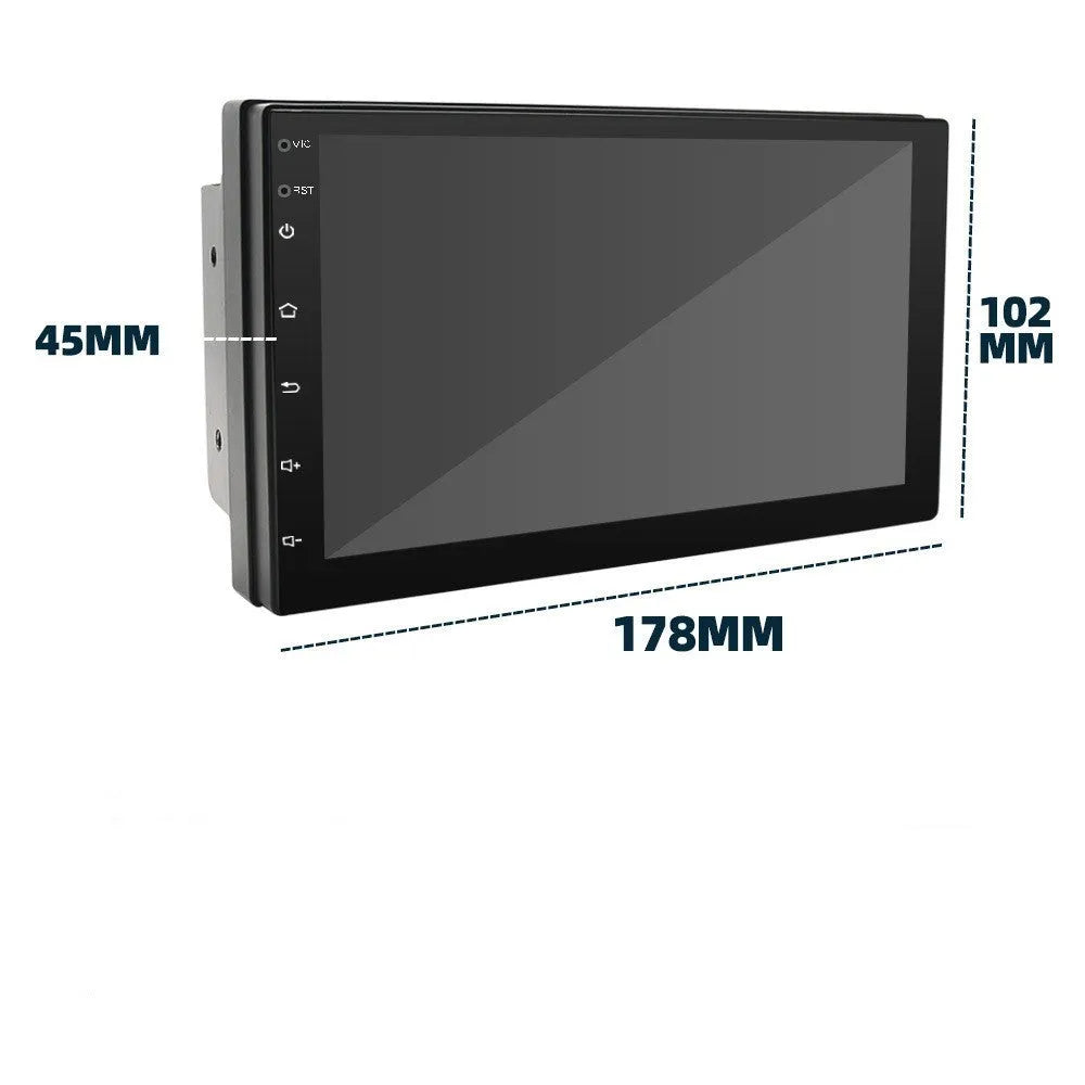 Universal black car MP5 player with 7-inch screen showing GPS navigation display