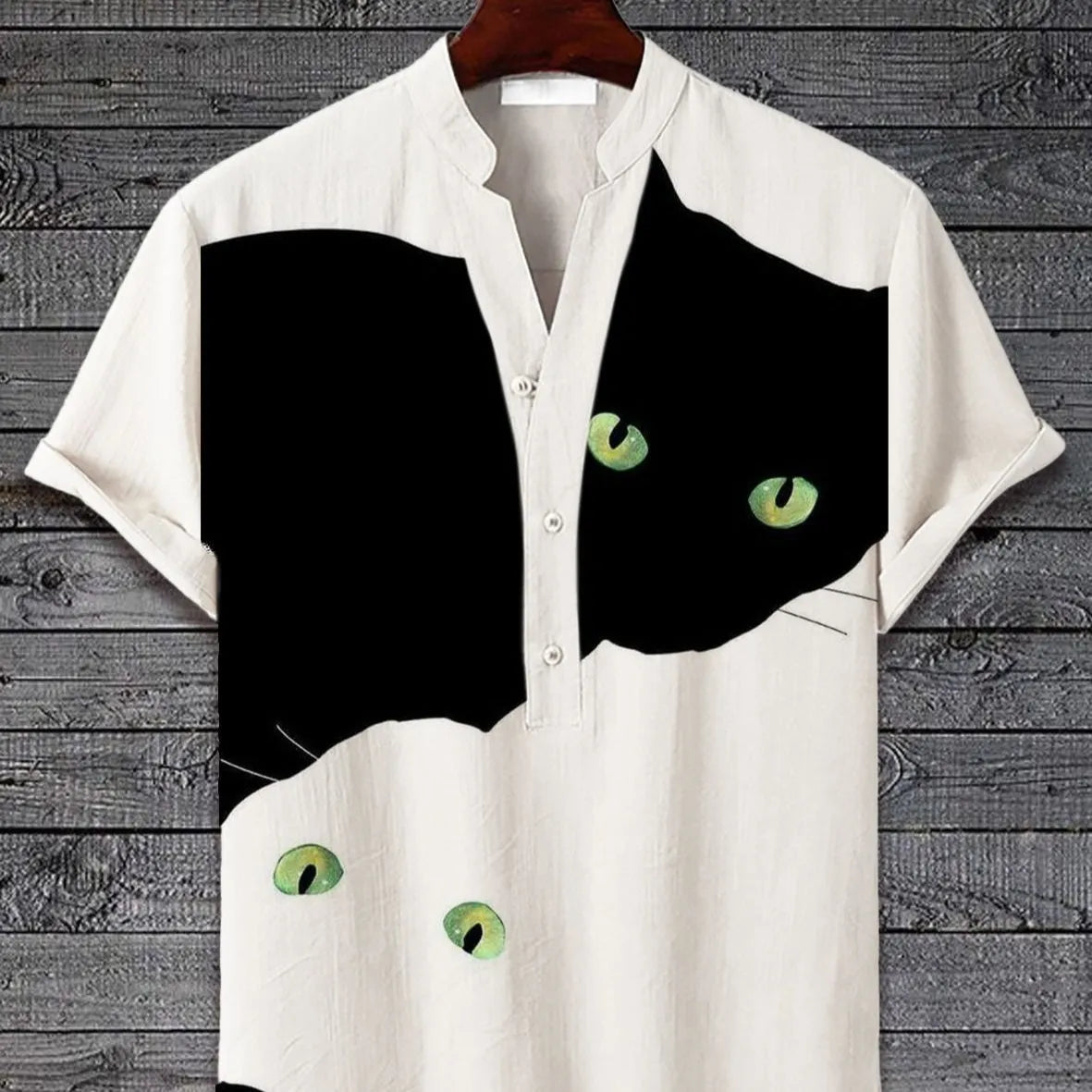 Men's 3D digital animal print short sleeve shirt in polyester fabric available in multiple colours