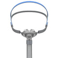 Ventilator nasal pillow and mask set with silicone components and adjustable headband