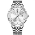 Men's waterproof luminous calendar quartz watch with precision steel case and mineral reinforced mirror