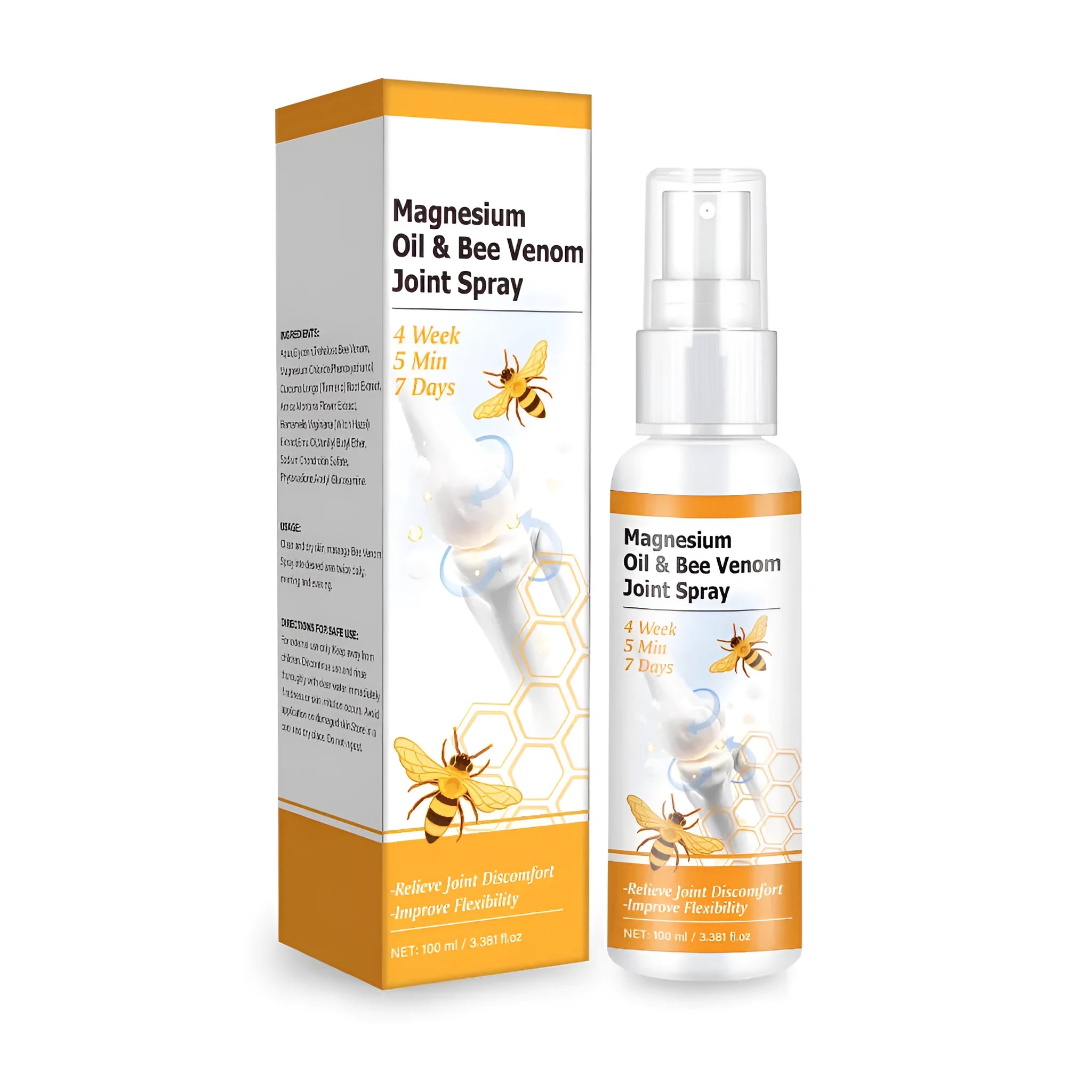 Magnesium oil bee joint spray gel 100ml bottle with pump spray top