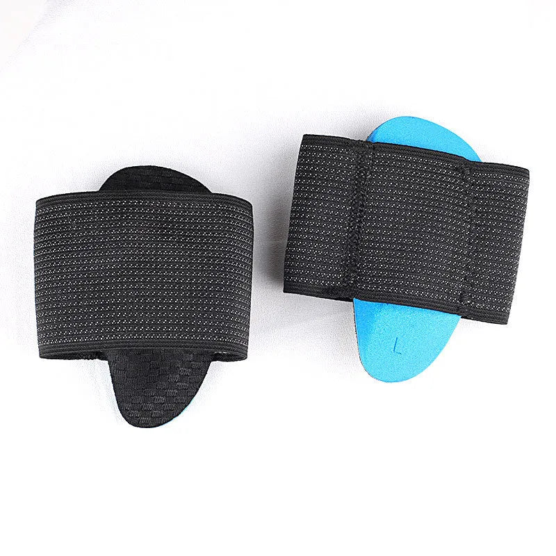 Blue elastic bandage foot pad for arch support, adult and children sizes available