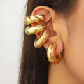 Geometric ear clips for women without pierced ears in gold and silver colours