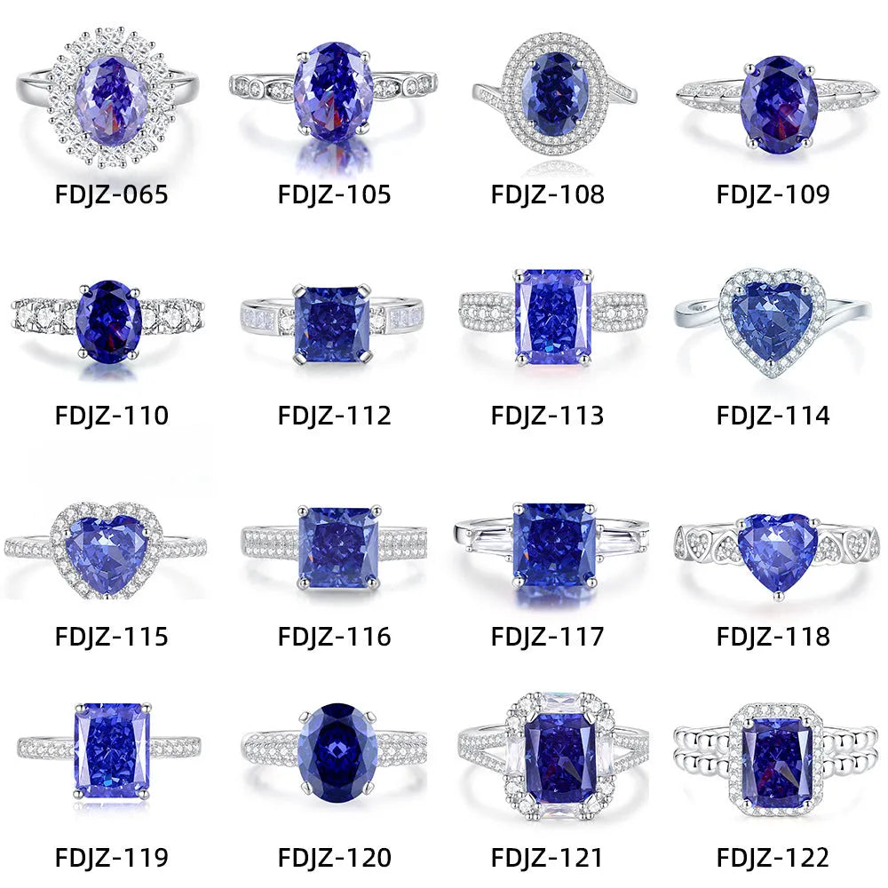 Heart-shaped sterling silver ring with a high carbon diamond ice flower cut colour zircon stone.