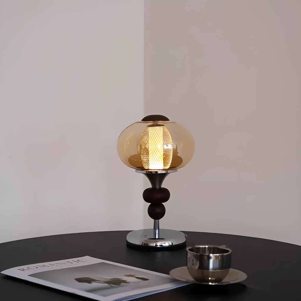 Zhonggu solid wood retro palace table lamp with touch switch and colour changing light