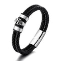 Silver titanium steel skull bracelet for men vintage punk style geometric shape