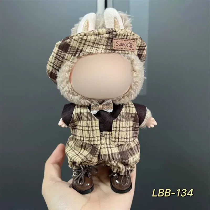 17cm plastic doll clothes outfit for LBB series vinyl figurines on a white background.