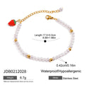 18K gold stainless steel bracelet with grape cherry and lemon fruit motifs for women