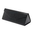 Handmade PU cowhide glasses case in triangle folding design with compression-resistant construction