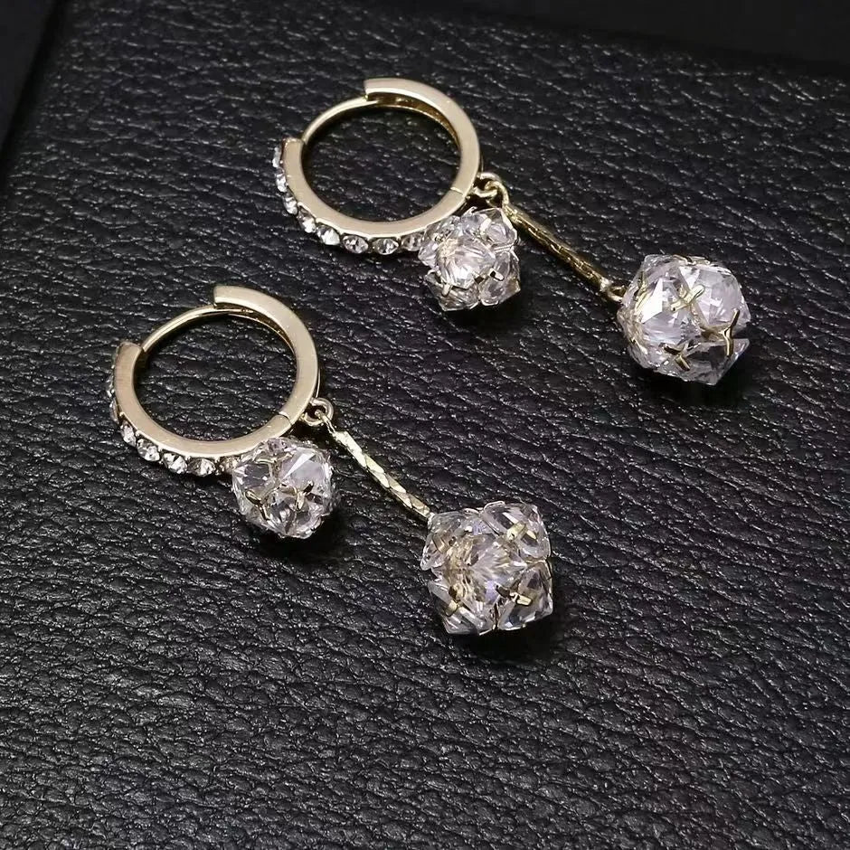 Silver confession balloon tassel earrings with rhinestone balls and drop shape design