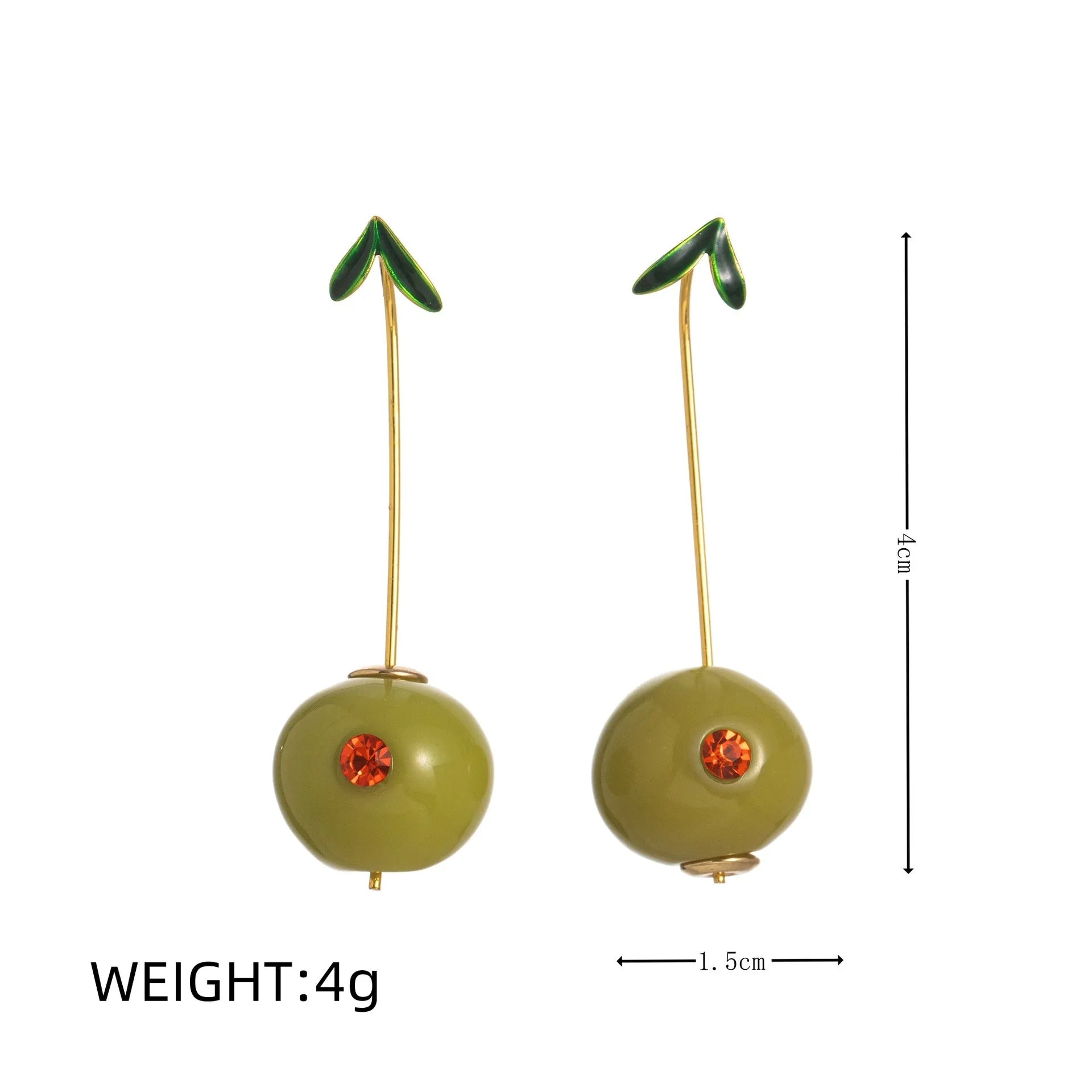 Gold plated carrot, lemon, peach and blueberry design earrings made from copper.