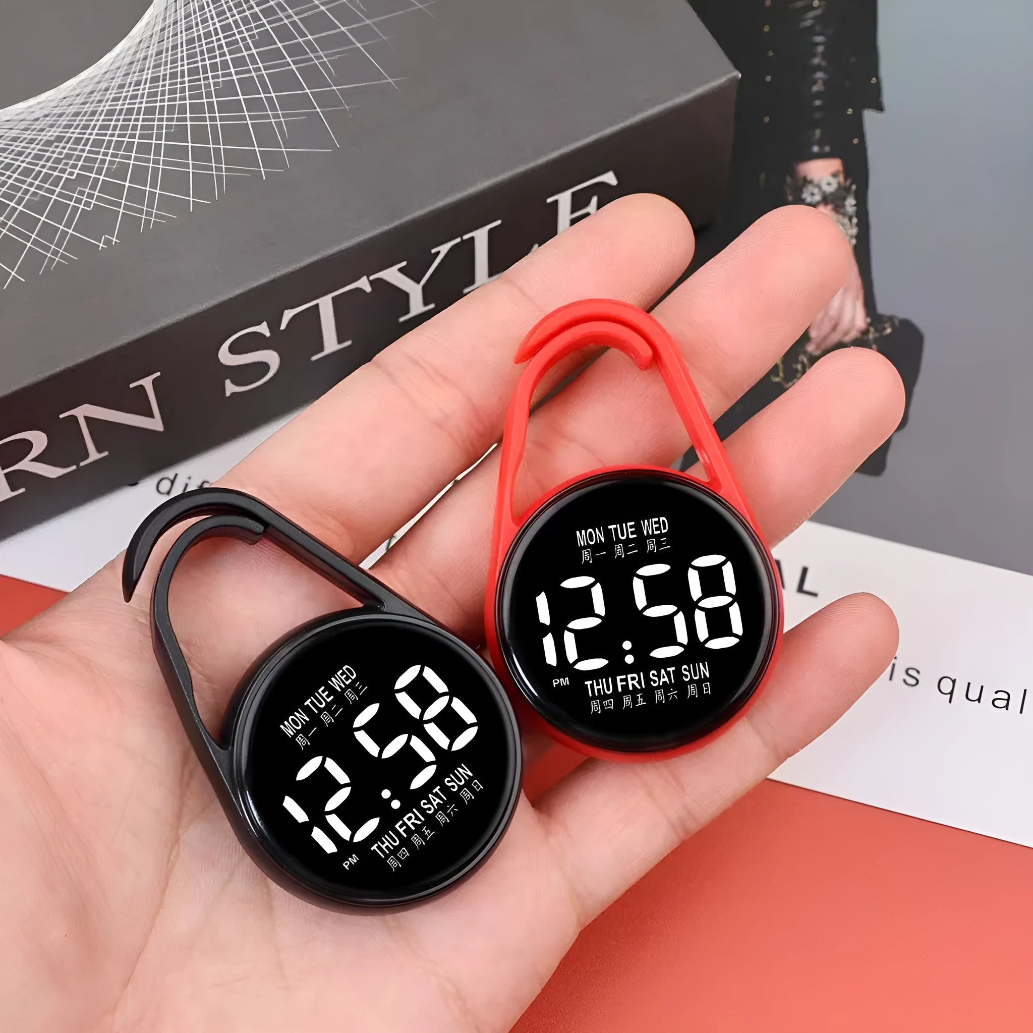 Fashion LED simple luminous week mini electronic watch with digital display and plastic strap