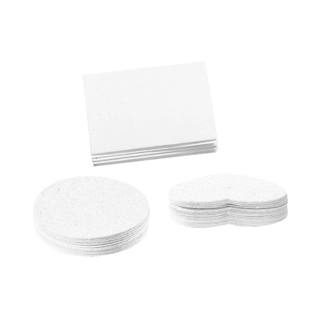 Wood pulp paper painting sponge set with 6 fountain pens and heart, round, square shaped blanks