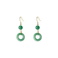 Green geometric peace buckle zinc alloy earrings with traditional Chinese design for Han clothing accessories