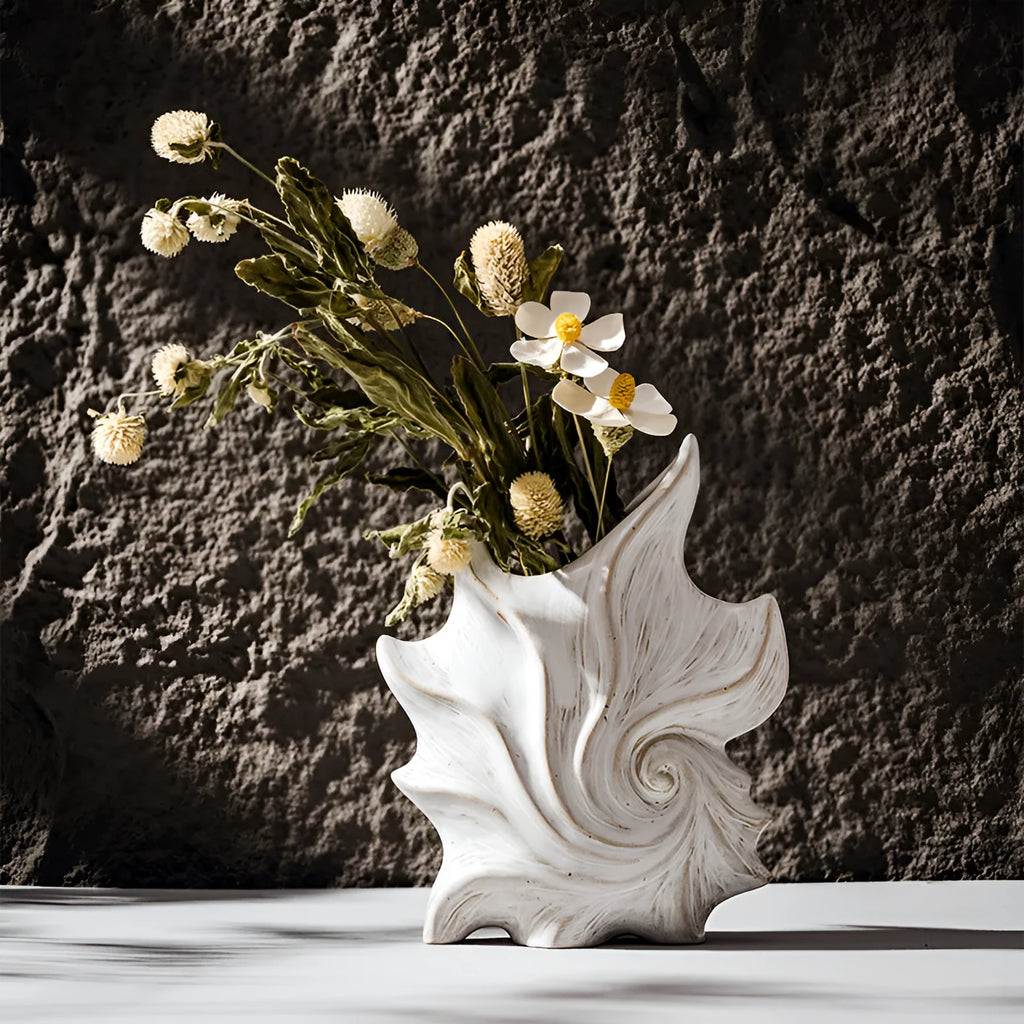French art ceramic vase with coloured glaze finish and hexagonal retro design