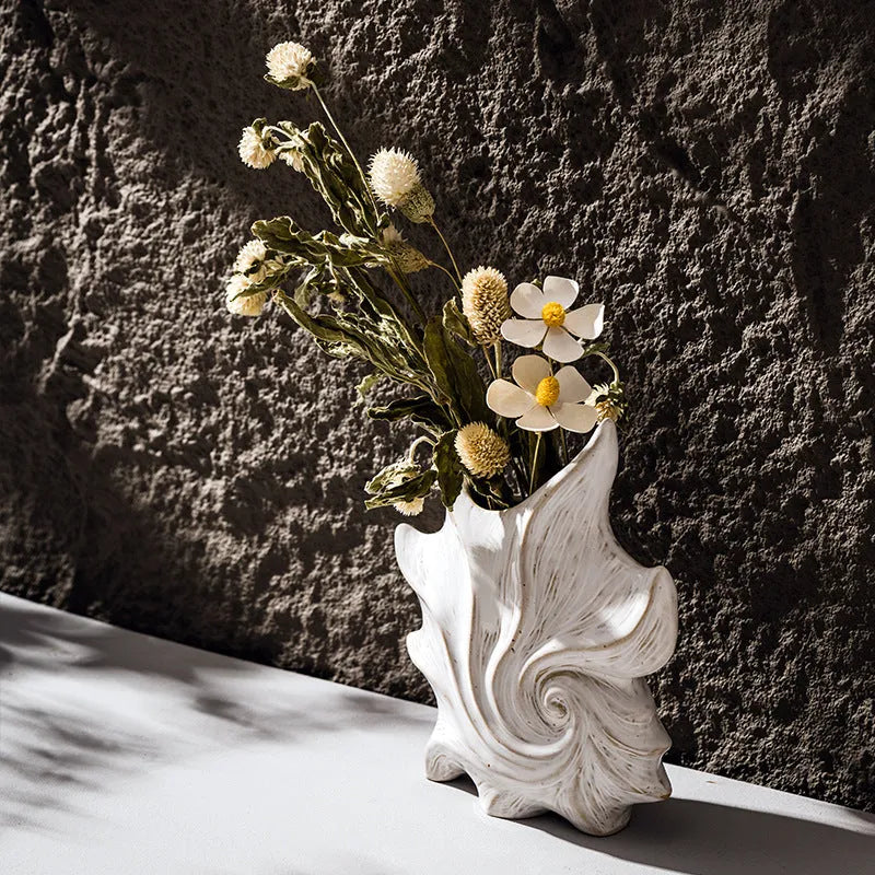 French art ceramic vase with coloured glaze finish and hexagonal retro design