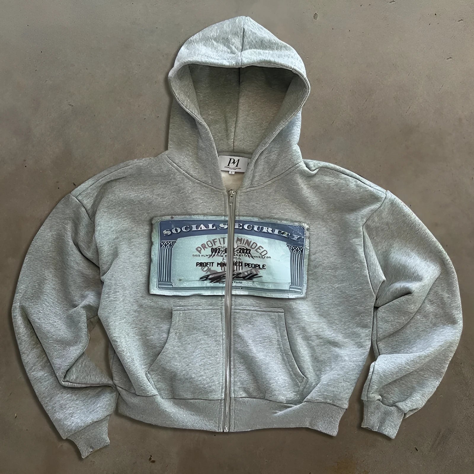 Unisex loose fit hoodie zipper jacket with letter pattern in black, grey, or pink colour