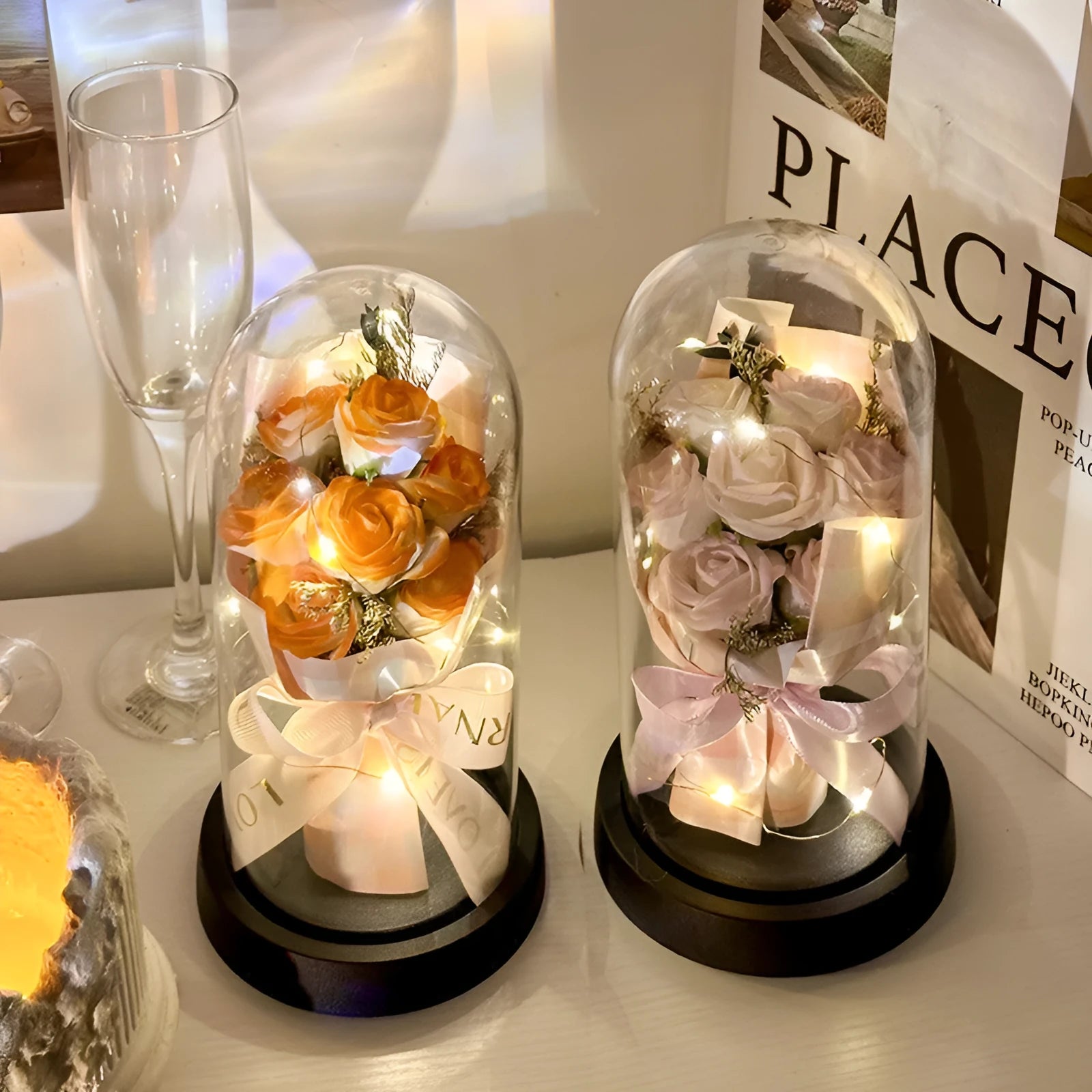 A formed bionic bouquet decorative gift in a choice of eight colours including gradients.