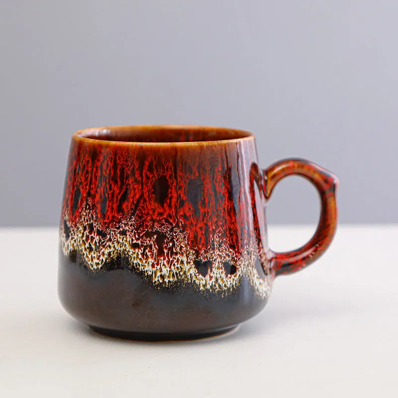 Large capacity retro style coffee mug with 350ml volume for office, home and car use