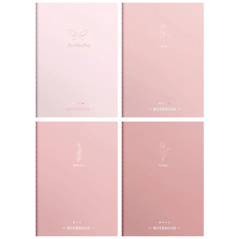 Pack of four gradient colour creative trend notebooks with 60 sheets of 75g wood-free paper each
