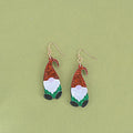 Cartoon Santa Claus acrylic fashion earrings with red and green hat style options