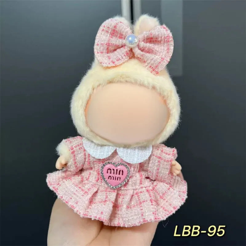 17cm plastic doll clothes outfit for LBB series vinyl figurines on a white background.