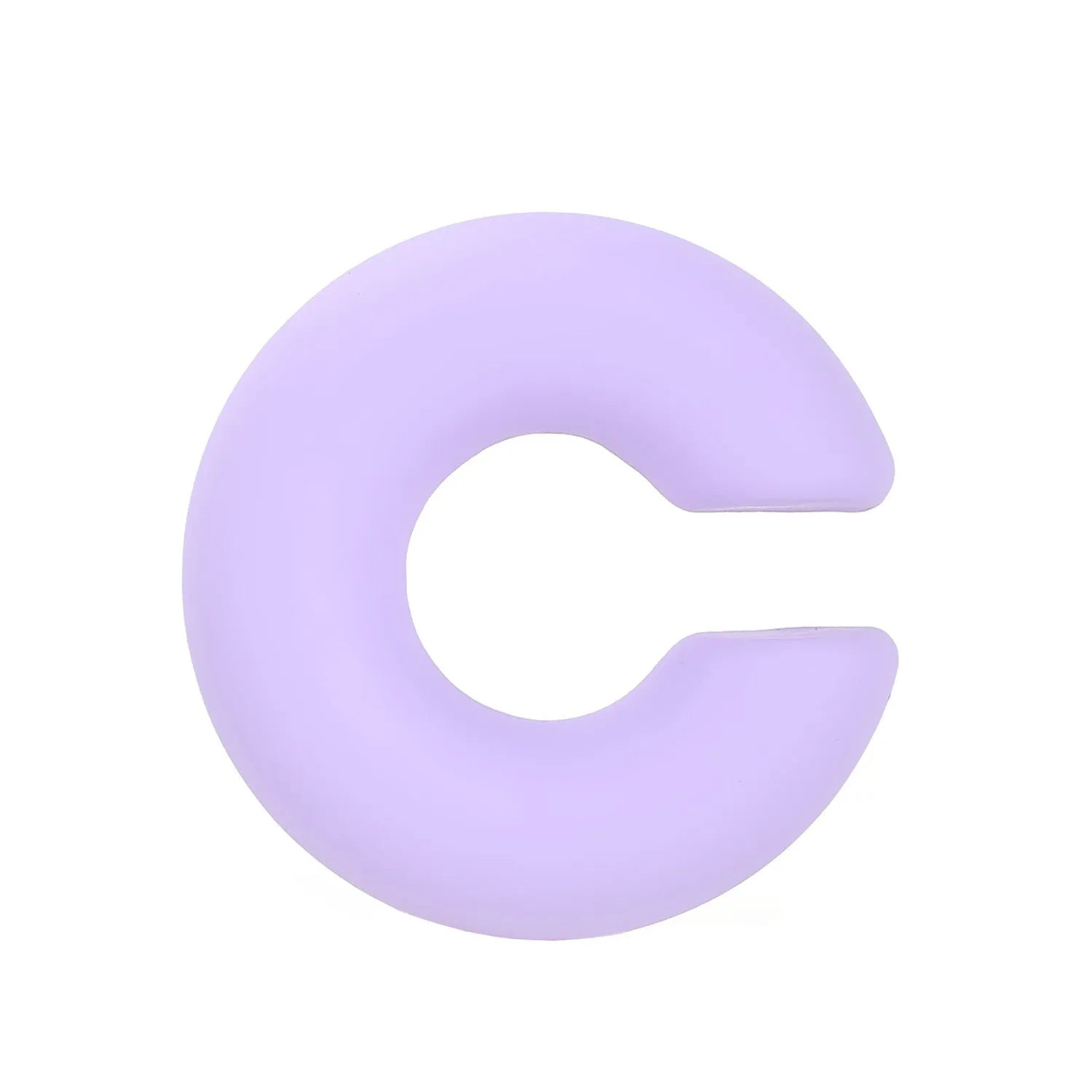 Close-up of a pair of matte coarse round C-shaped clip-on earrings for women in a candy colour.