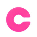 Close-up of a pair of matte coarse round C-shaped clip-on earrings for women in a candy colour.