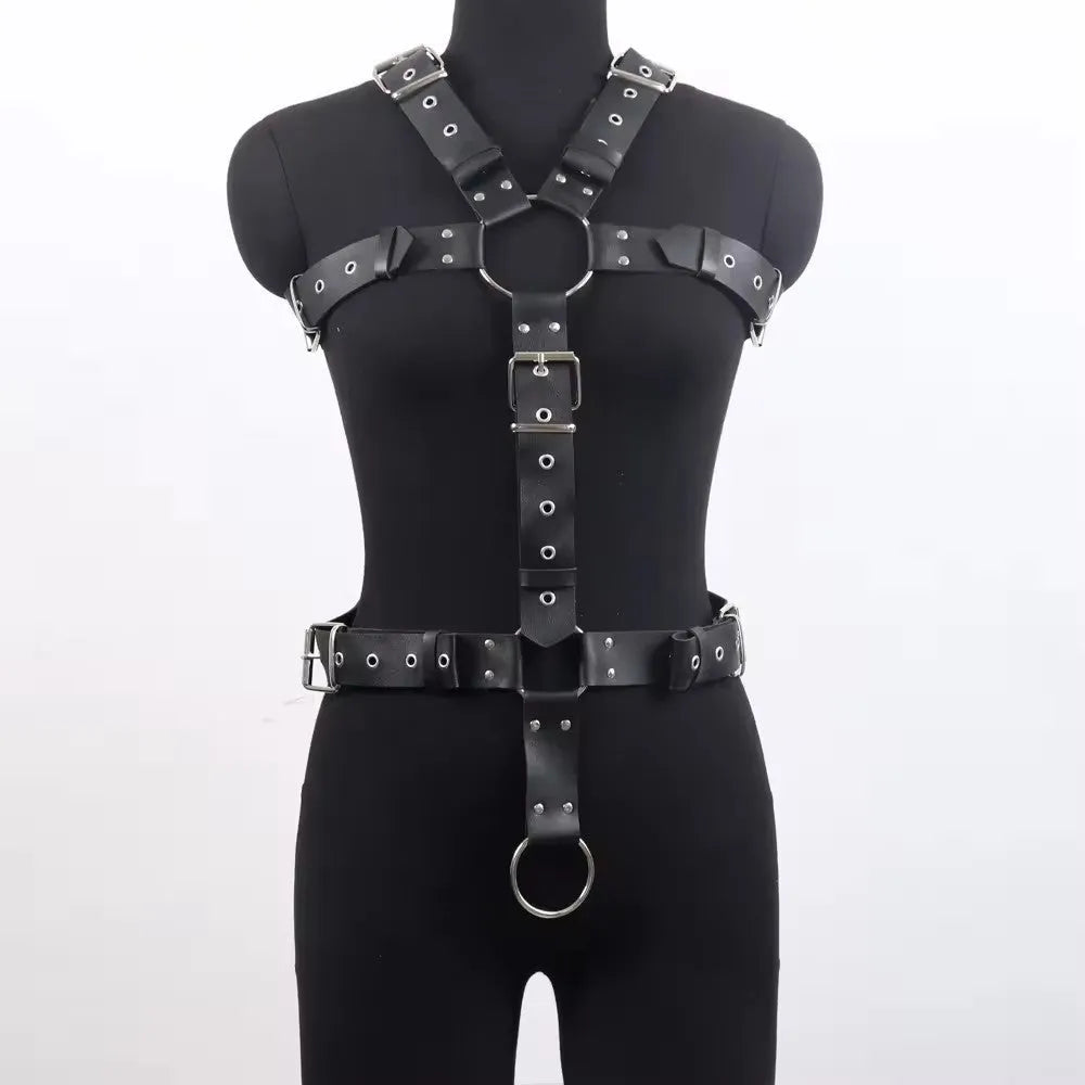 Black patent leather shapewear belt with thin width and pin buckle fastening for waist contouring