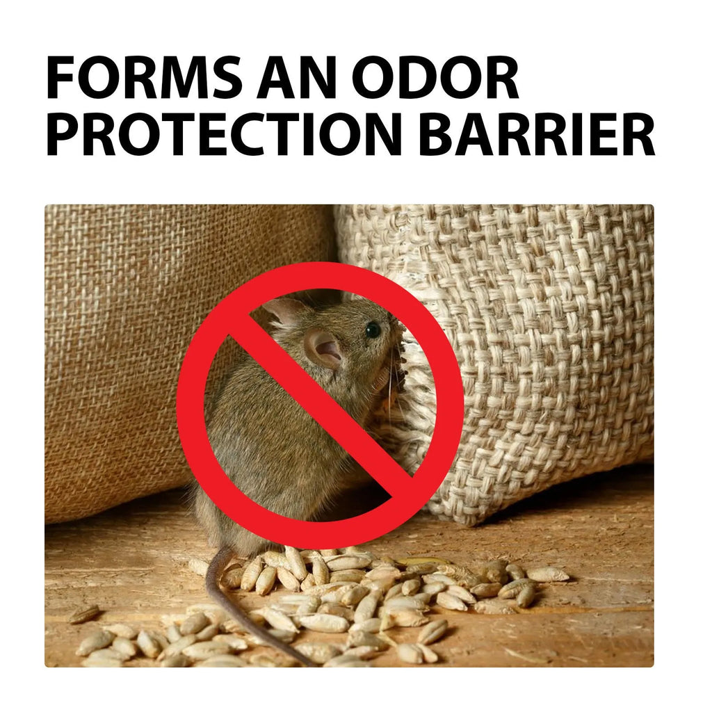 60ml bottle of natural rat repellent spray with clove, peppermint, camphor, and chilli oils.