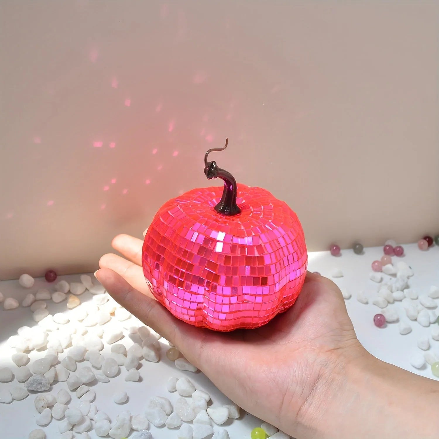 Chinese style mirrored glass pumpkin ornament for Halloween decorations in multiple sizes