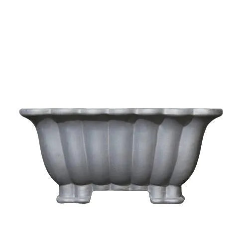 Square ceramic bonsai pot with classical styling and du Xiliang colour