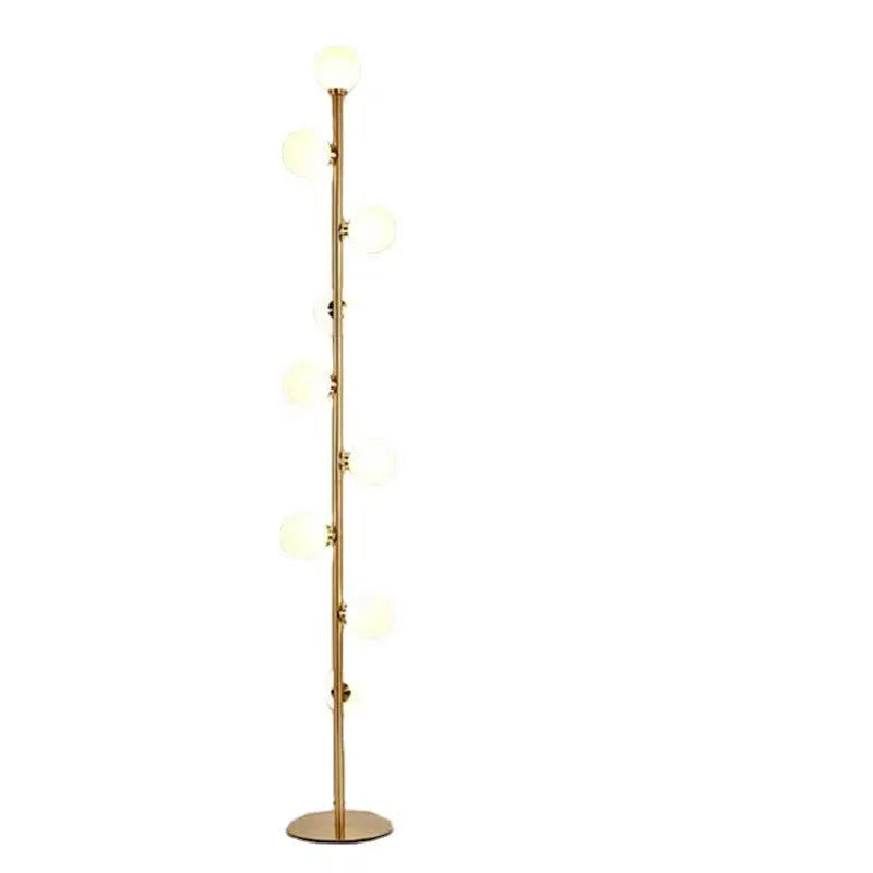 Modern minimalist Nordic floor lamp with glass shade and wrought iron base, standing 154cm tall