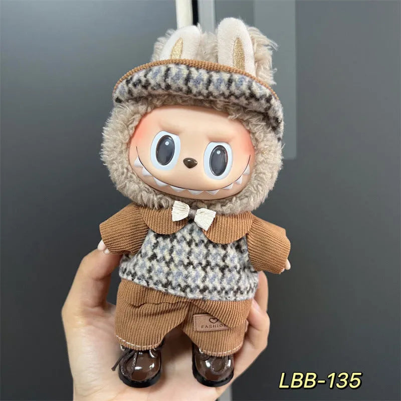 17cm plastic doll clothes outfit for LBB series vinyl figurines on a white background.