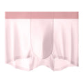 Ice silk men's shorts in bean green colour with mid-waist seamless design