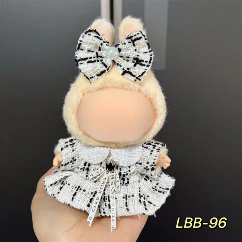 17cm plastic doll clothes outfit for LBB series vinyl figurines on a white background.