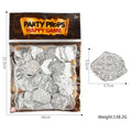 100 plastic Roman coin replicas with gold, silver, and bronze electroplated finishes for decorative use